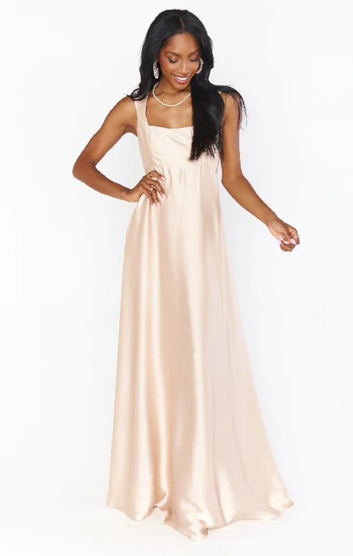 Madi Gown ~ Champagne Luxe Satin