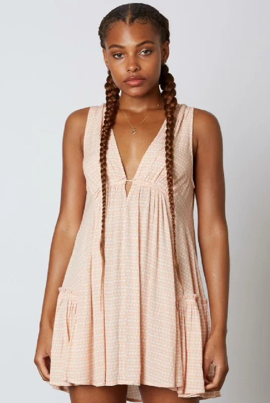 Sanibel Island Peach Speck Print Swing Dress