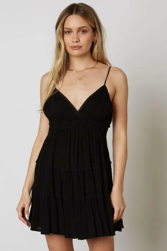 Sundown Black Backless Mini Dress