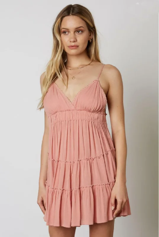 Sundown Coral Backless Mini Dress